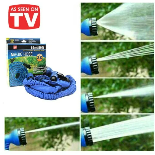 Furtun Extensibil SUPER GARDEN pana la 60m + PISTOL DE STROPIT cadou