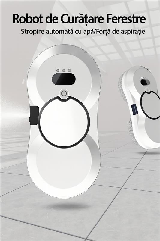 Robot De Curatare Geamuri Cu Pulverizare Automata Si Putere De Aspiratie Extra