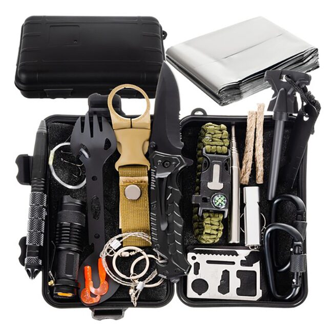 Kit Multifunctional Pentru Supravietuire, Ideal Pentru Cutremure si Situatii Extreme, 32 Piese, Trusa Pentru Depozitare Inclusa