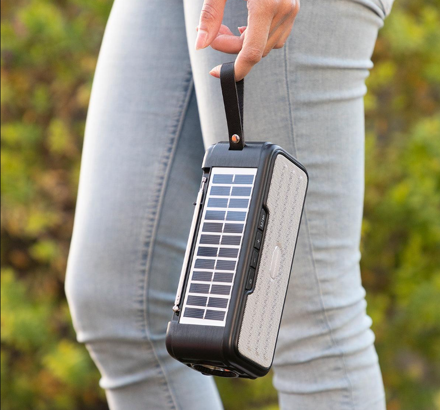 Radio Solar Portabil Cu Incarcare Solara Si Lanternă LED, Baterie 1200mAh, Functii Multiple