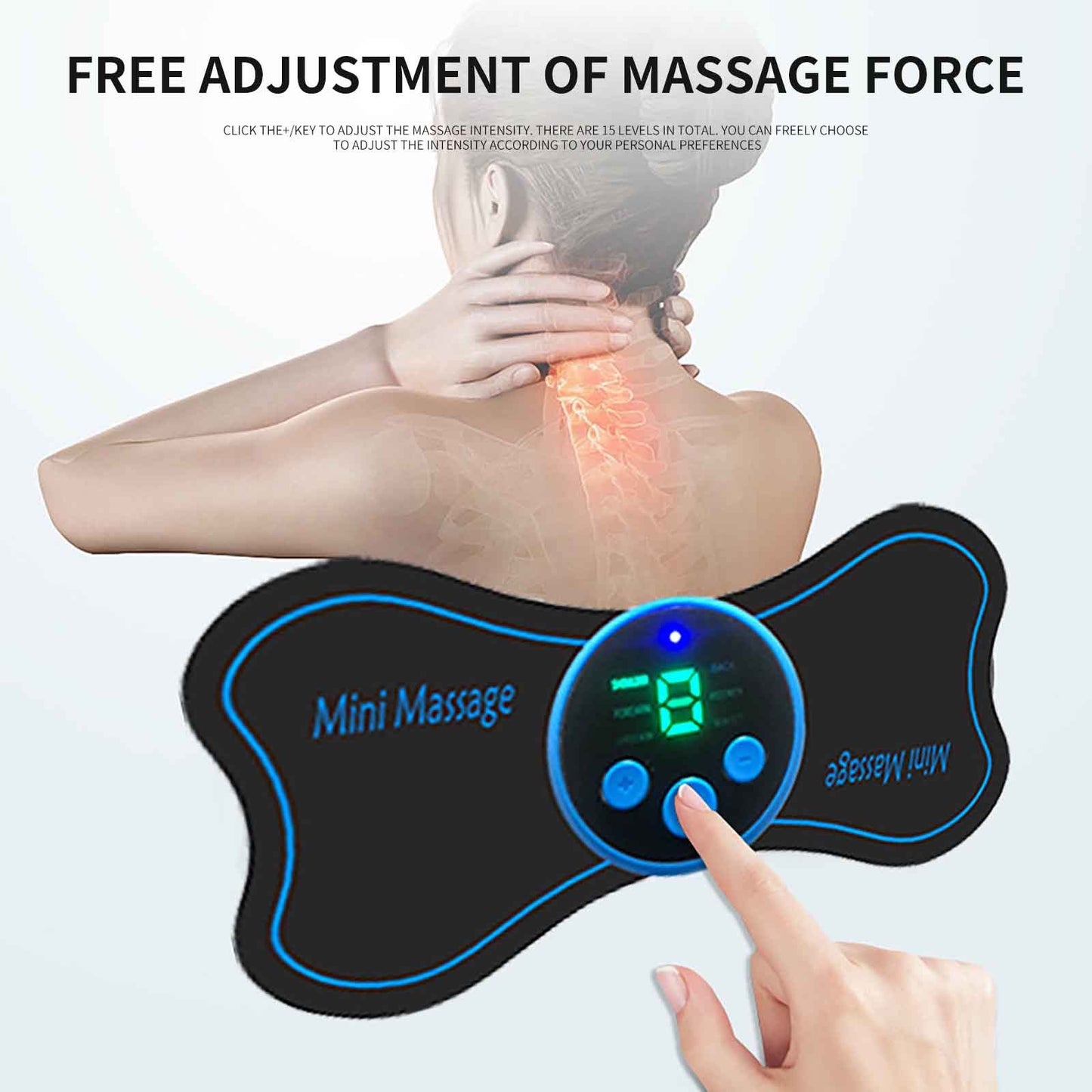 Mini Aparat De Masaj Cervical, Cu Impulsuri Electromagnectice, 5 Moduri De Masaj Si Timmer