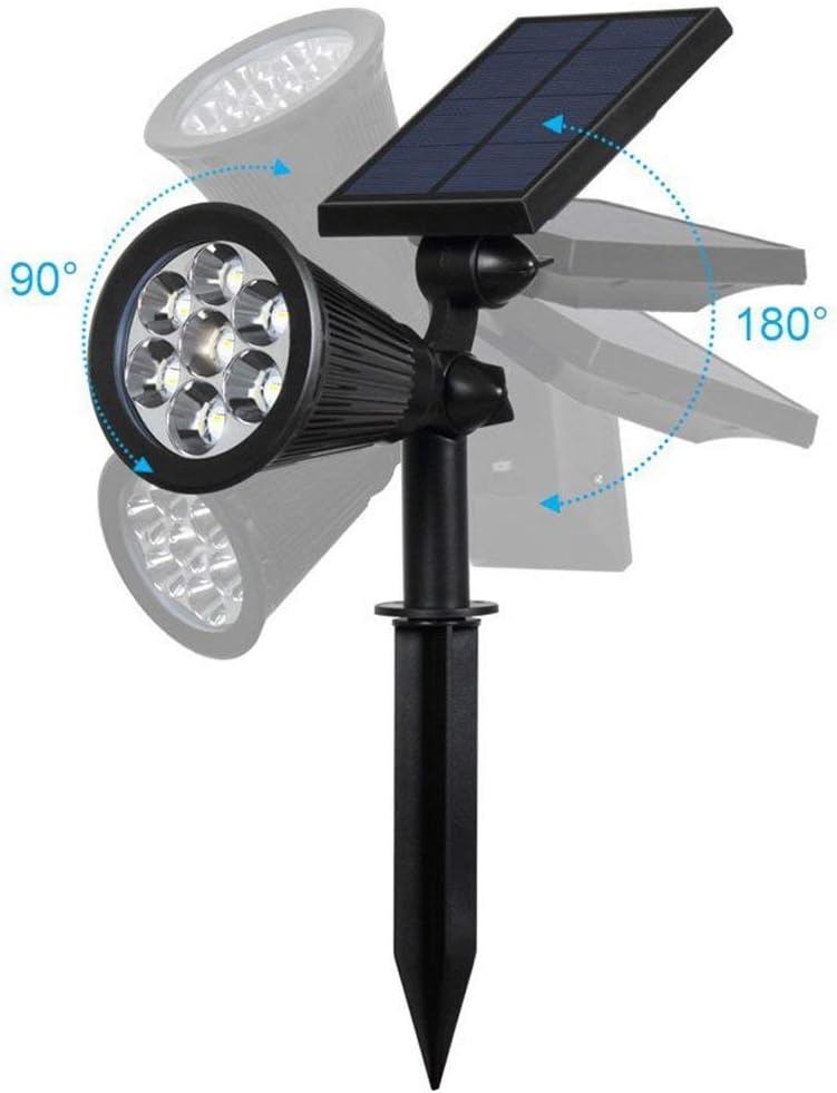 Spot LED cu Incarcare Solara, 7 LED-uri Puternice, Lumina Colorata, 7 Culori, Reglabil, Cu Suport de Fixare