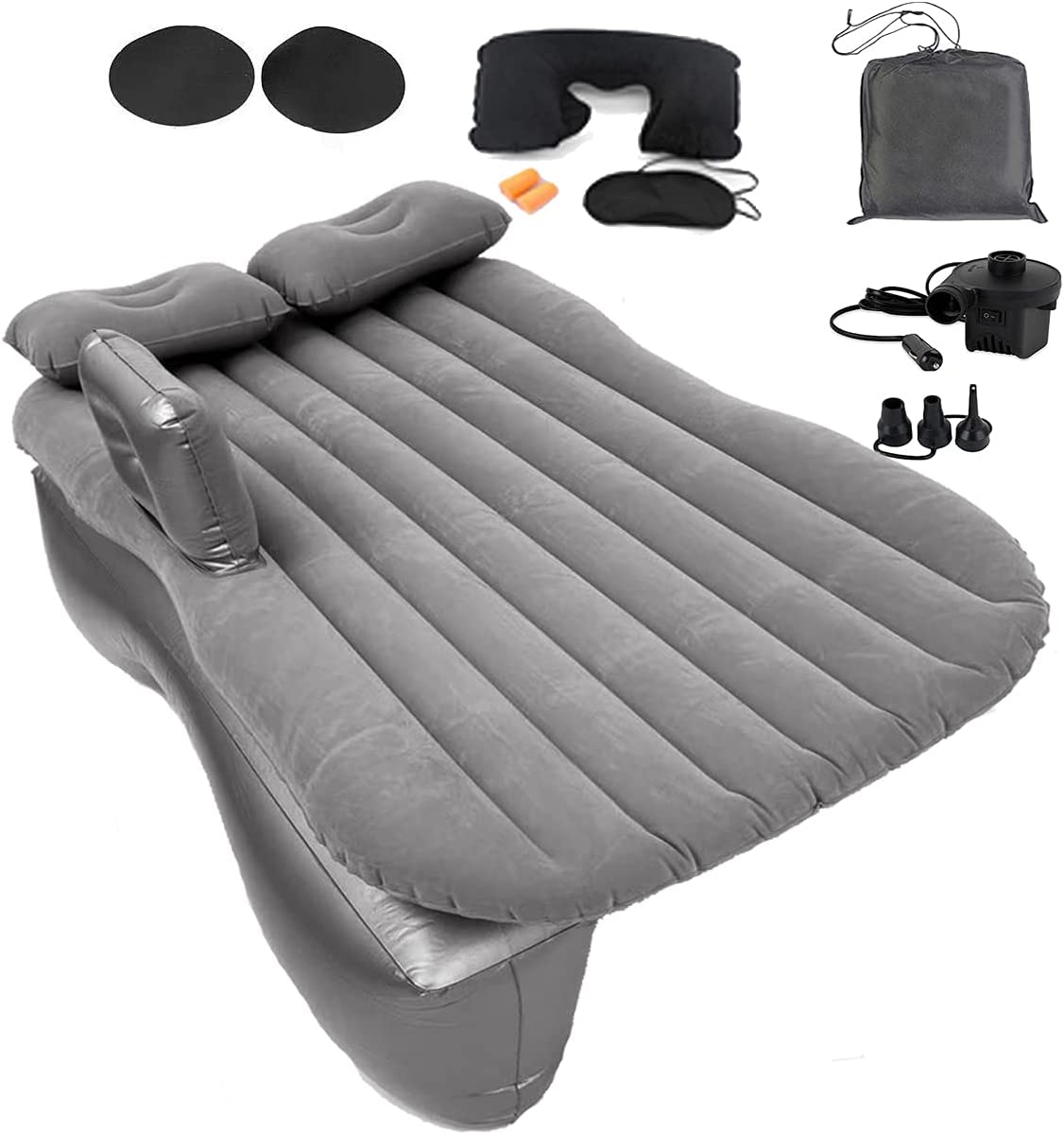 🔥LICHIDARE DE STOC🔥Saltea Gonflabila Pentru Masina, Usor De Umflat, 2 Perne Incluse + CADOU Pompa De Umflat