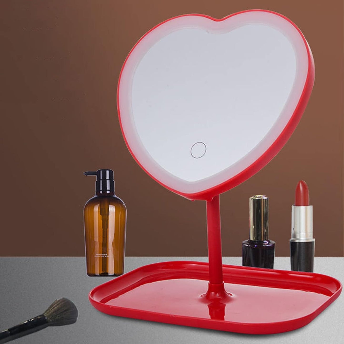 Oglinda De Machiaj, Cu Lumina LED, Incarcare USB, Lumina Reglabila, Tavita De Depozitare Inclusa