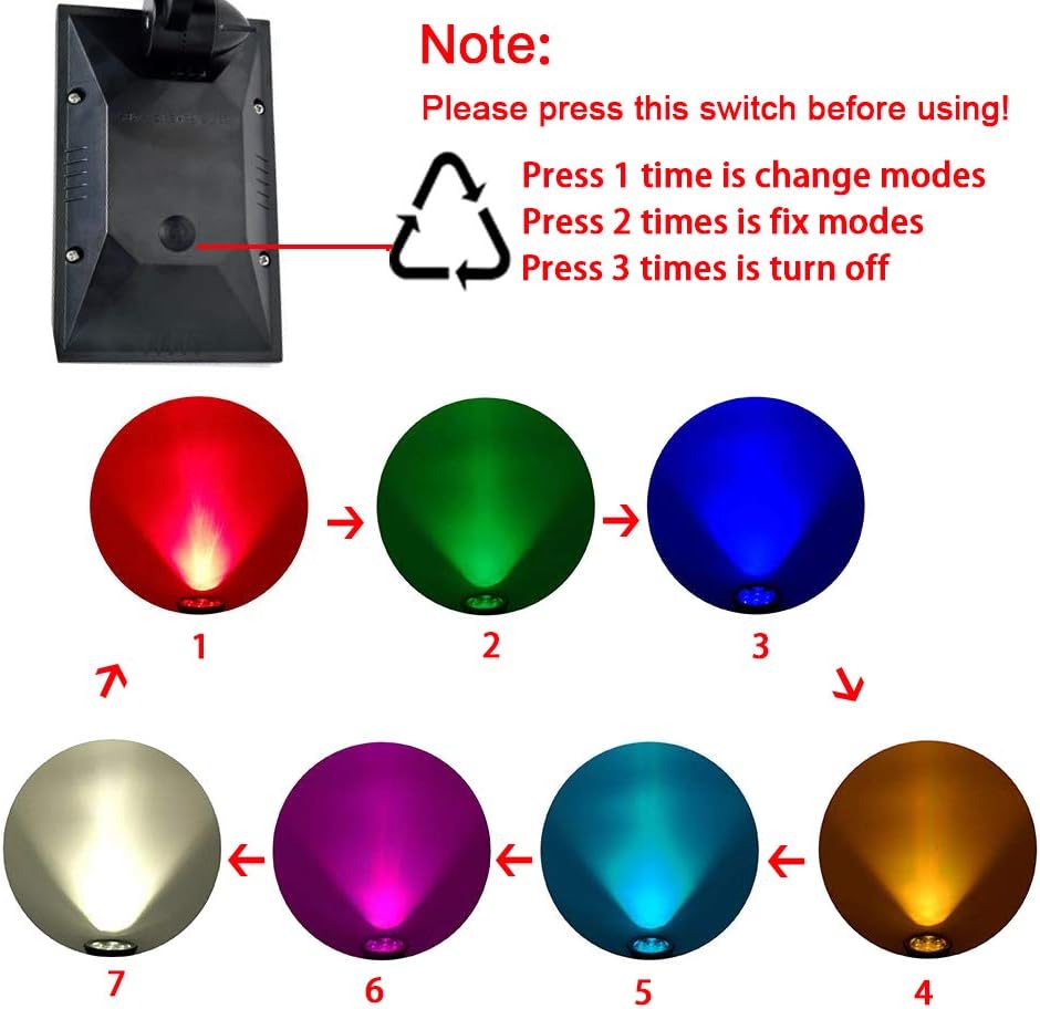 Spot LED cu Incarcare Solara, 7 LED-uri Puternice, Lumina Colorata, 7 Culori, Reglabil, Cu Suport de Fixare