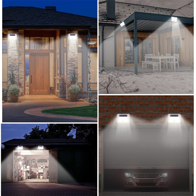 Set 4 Lampi Solare 80 LED, Luminozitate Puternica, 3 Moduri de Lumina, Protectie IP66