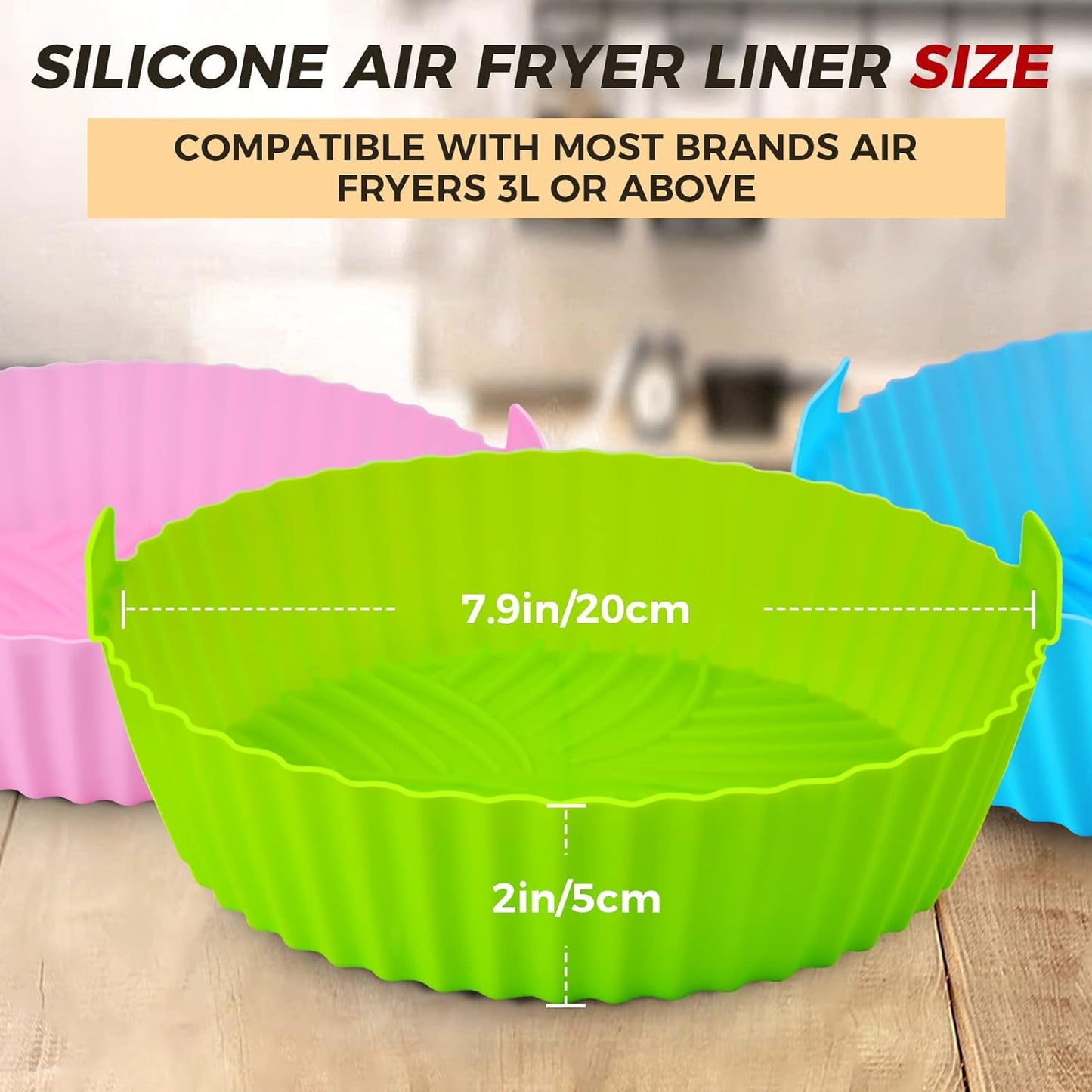 Forma Din Silicon Pentru Friteuza, Microunde sau Cuptor, Diametru 20 cm, 1+1 CADOU
