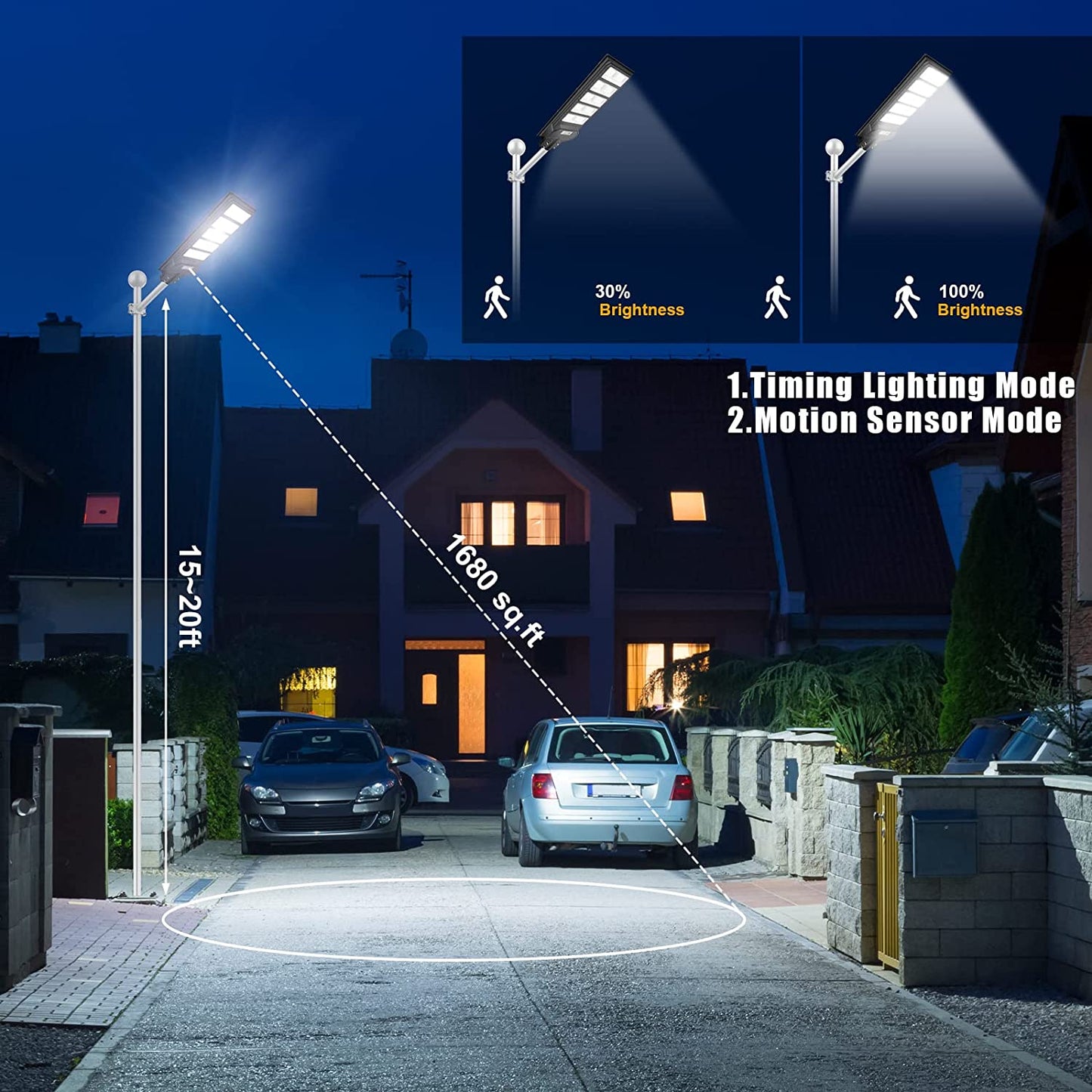 Stalp Stradal cu Incarcare Solara, Panou Solar Integrat, Putere 50W + Stalp De Sustinere Cadou