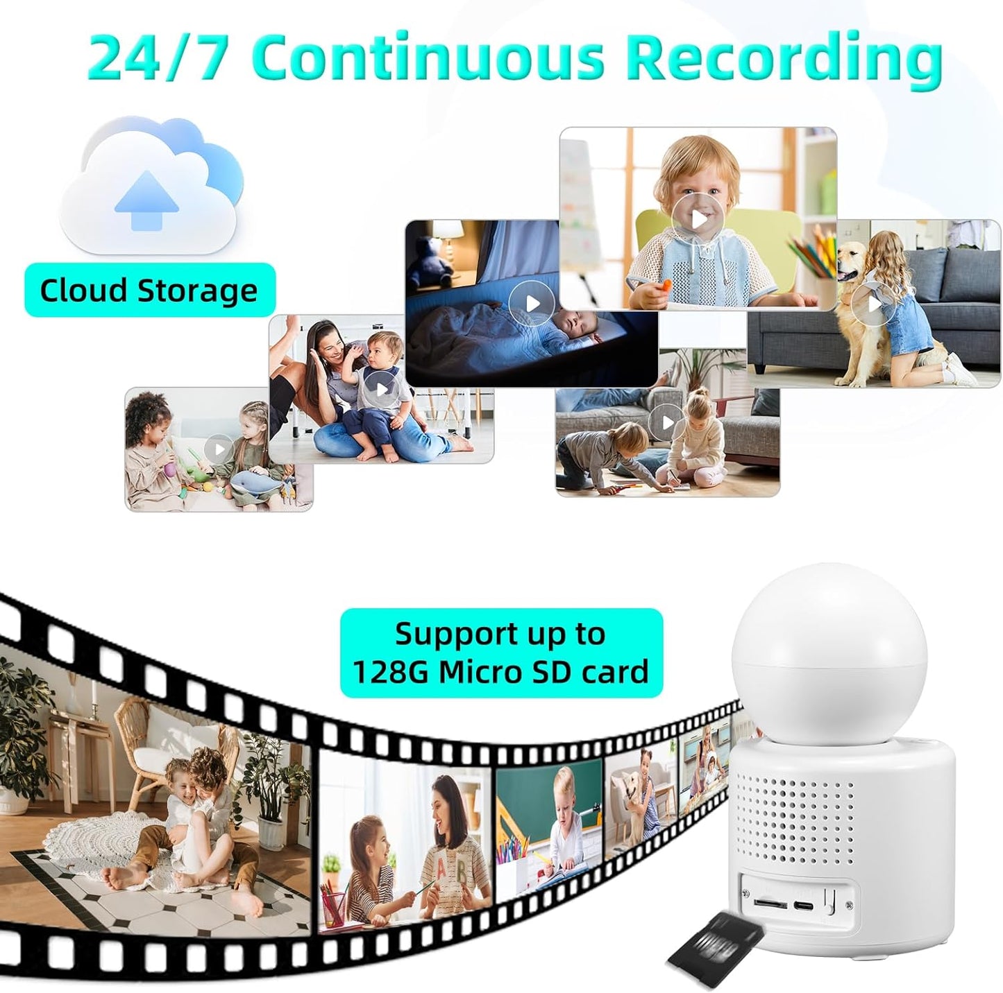 Camera Smart De Supraveghere Full HD, Cu Monitor Video 2.8 inch, Functie Audio, Aplicatie Telefon, Conexiune Wifi, Senzor Detectie Miscare