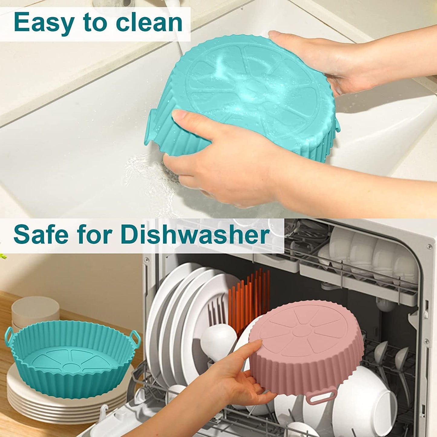 Forma Din Silicon Pentru Friteuza, Microunde sau Cuptor, Diametru 20 cm, 1+1 CADOU