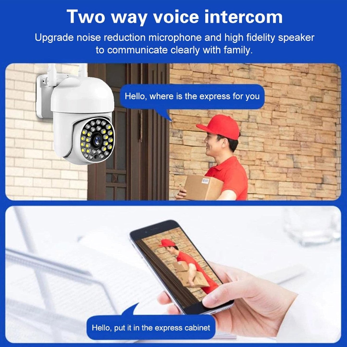Camera De Supraveghere Jortan JT8161QJ, Cu Senzor de Miscare, Conexiune Wifi, Vizualizare Live Pe Telefon + Card 64 GB CADOU