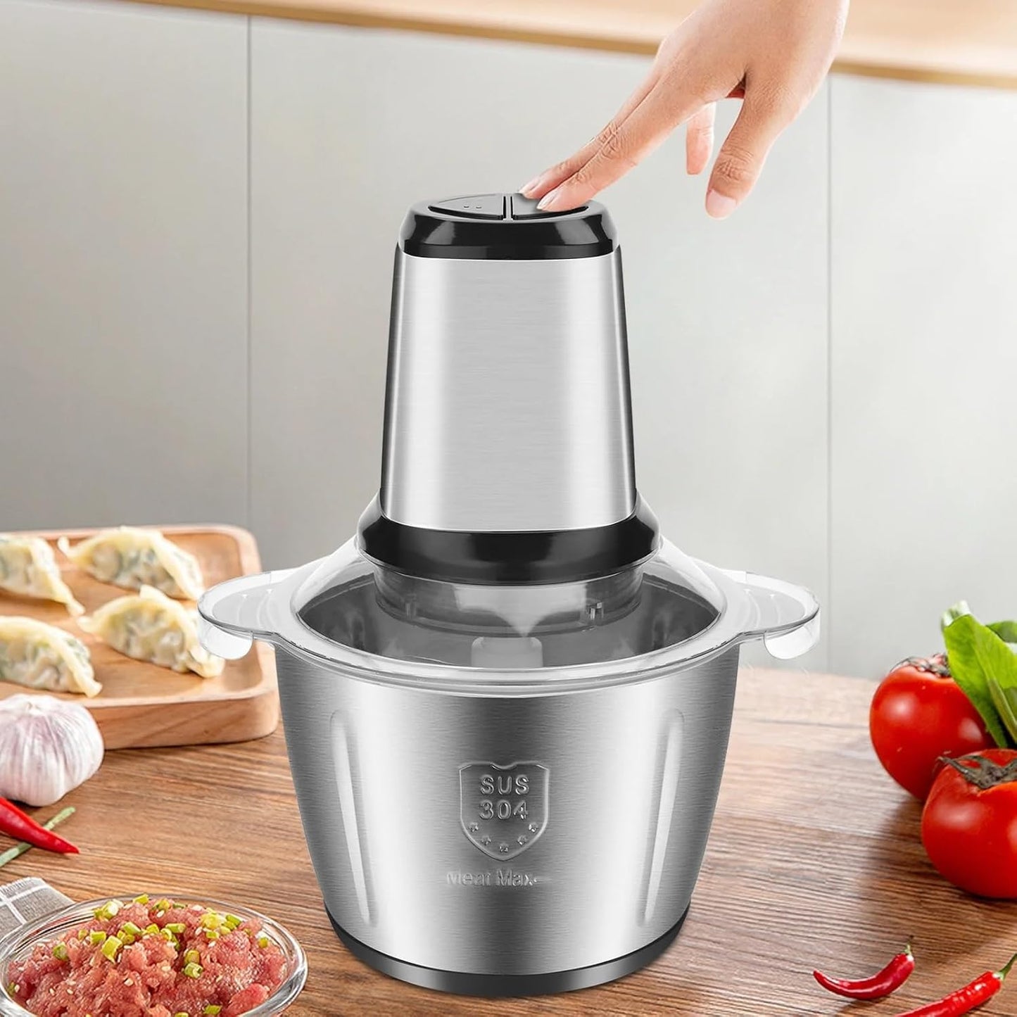 Tocator Electric Multifunctional,Capacitate 5L, Pentru Carne, Fructe si Legume, Bol Din Inox,Putere 1000W
