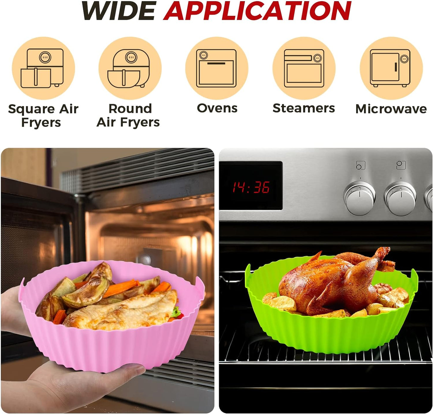 Forma Din Silicon Pentru Friteuza, Microunde sau Cuptor, Diametru 20 cm, 1+1 CADOU