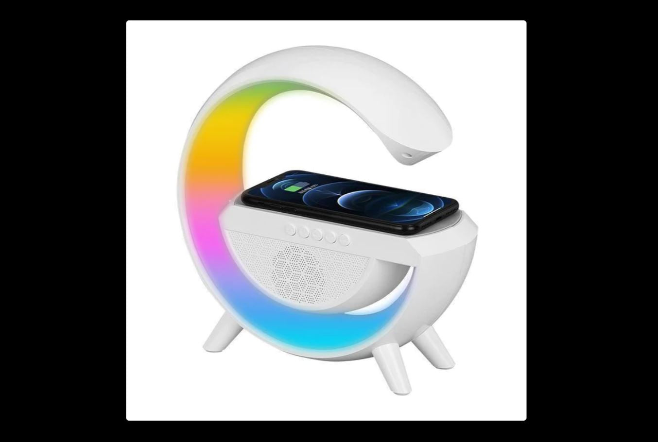 Statie Incarcare Wireless, 3in1, cu Lampa si Boxa Bluetooth
