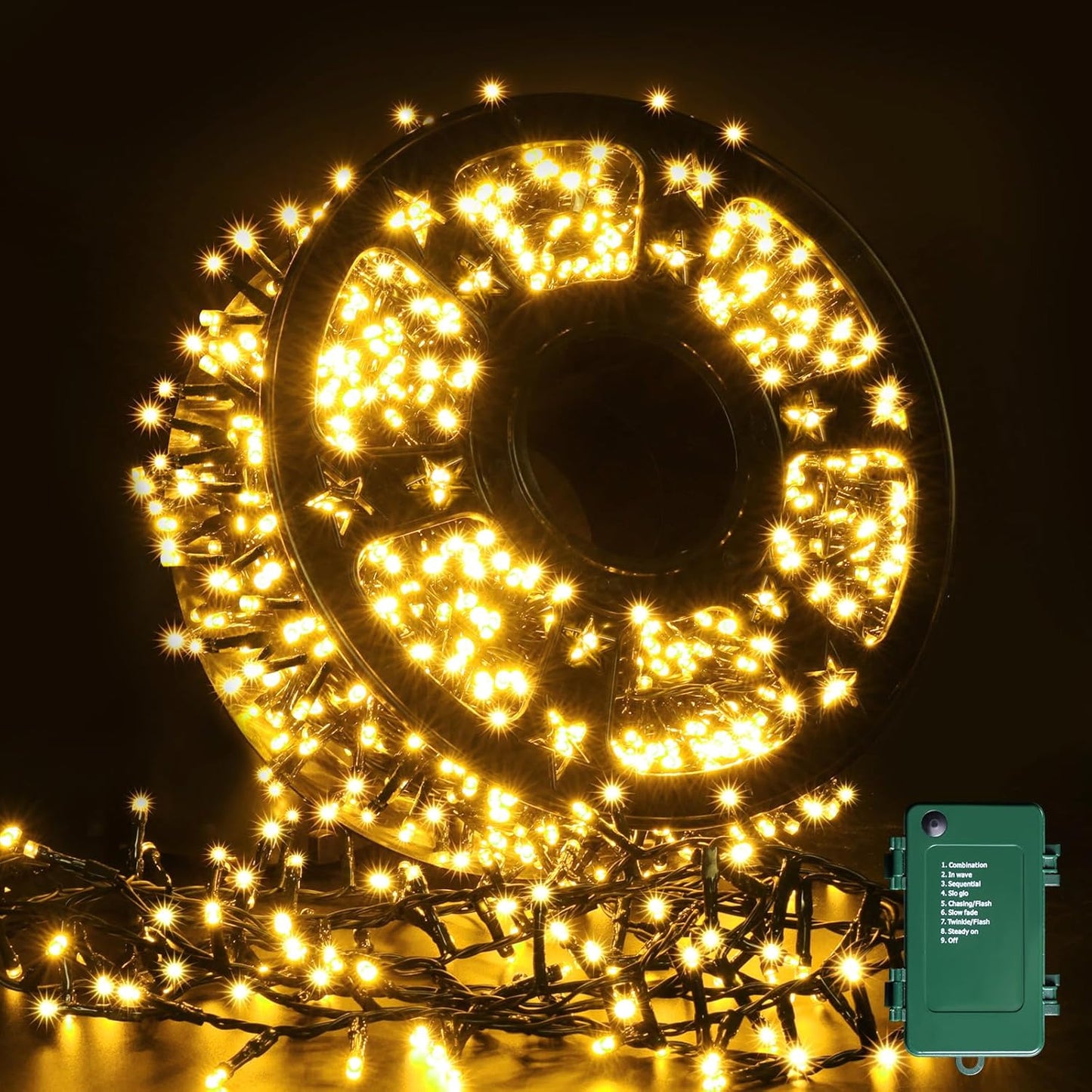 1+1 GRATIS:Instalatie De Craciun Tip Rola, 8 Jocuri De Lumini, LED-uri Mari, Rezistenta La Vreme Rea, Alimentare 220V, Interior/ Exterior