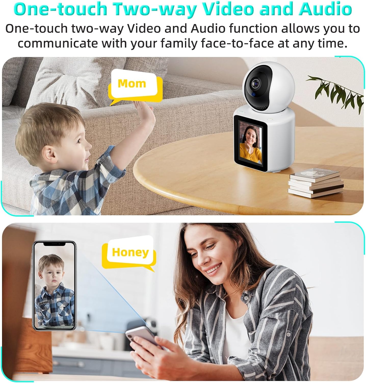 Camera Smart De Supraveghere Full HD, Cu Monitor Video 2.8 inch, Functie Audio, Aplicatie Telefon, Conexiune Wifi, Senzor Detectie Miscare