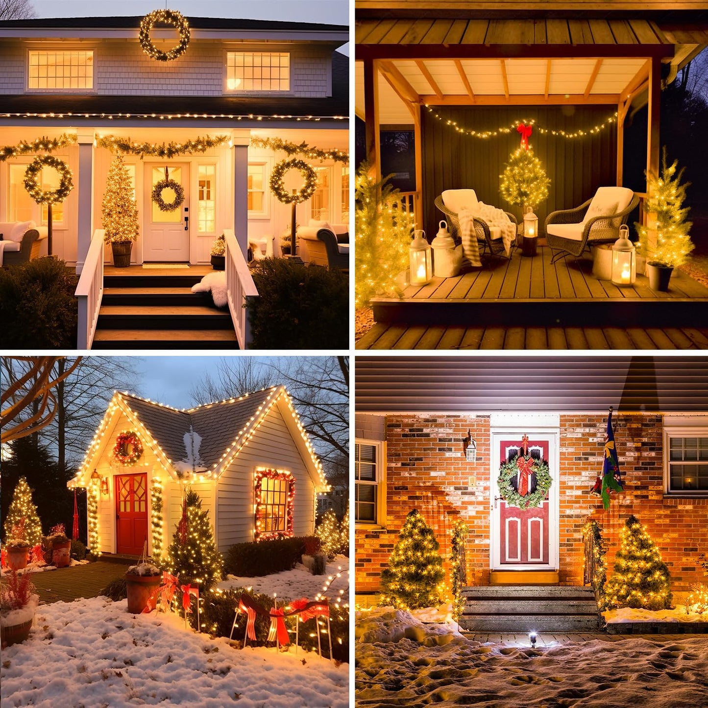 Instalatie De Craciun, Tip Sirag, Pentru Interior sau Exterior, 8 Jocuri de Lumini, Alb Cald, 500 LED, 40 m