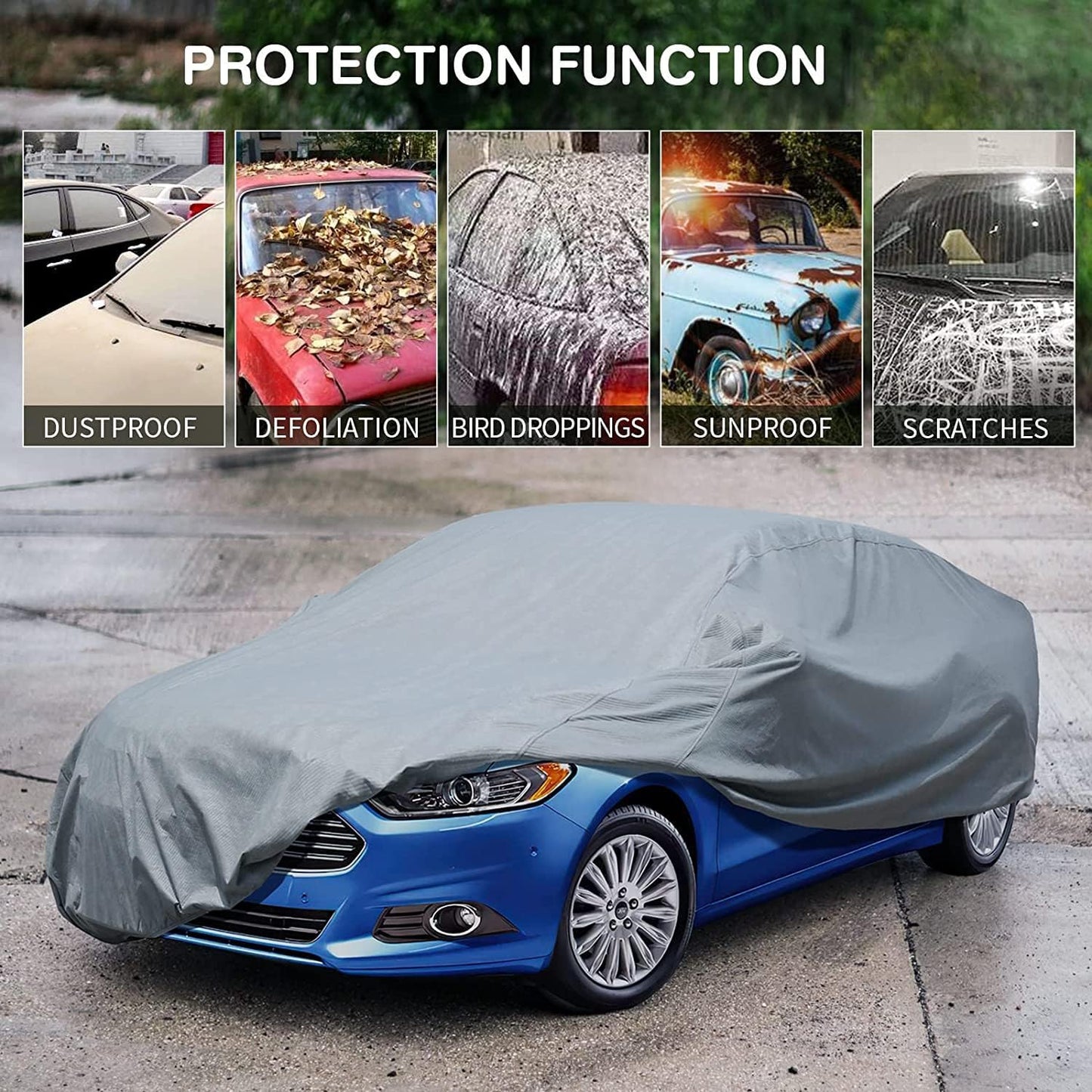 Prelata Universala Pentru Autoturisme, Acopera Complet Masina, Usor de Depozitat, Gri+ CADOU SURPRIZA