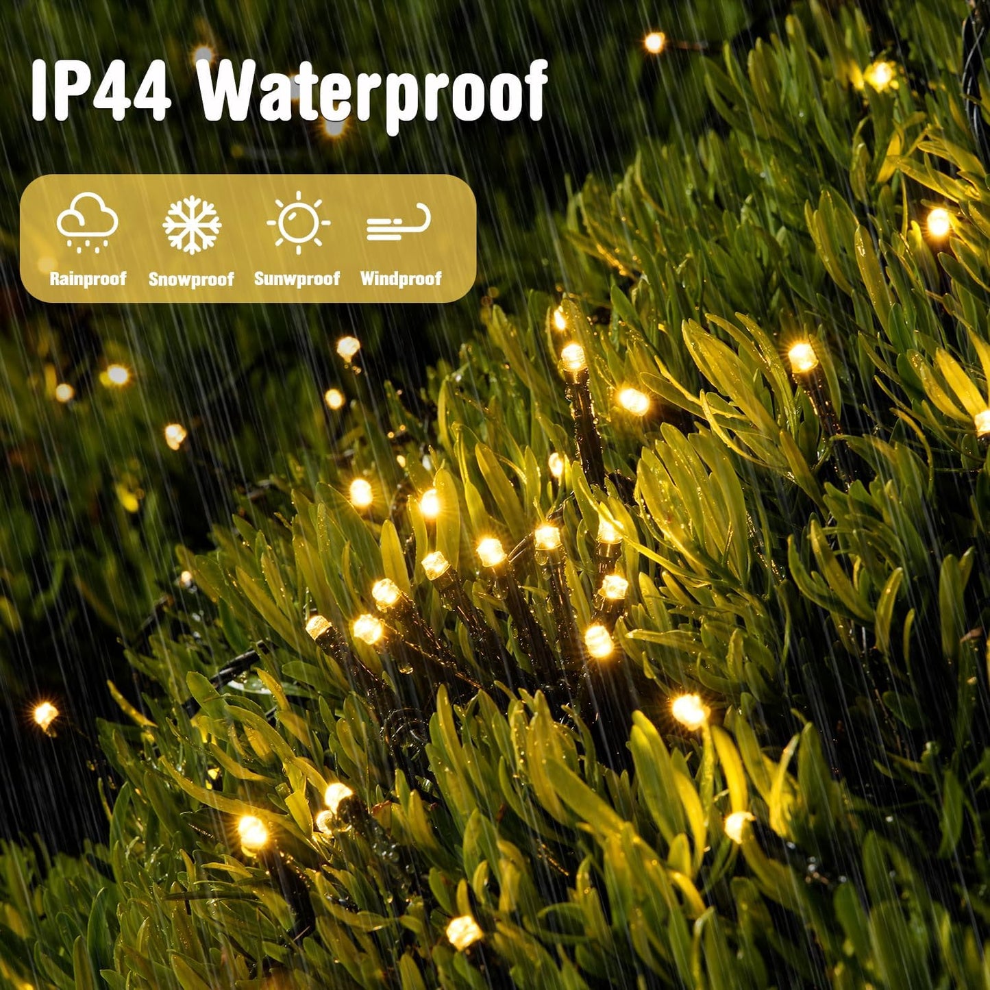 Instalatie De Craciun, Tip Sirag, Pentru Interior sau Exterior, 8 Jocuri de Lumini, Alb Cald, 800 LED, 72 m