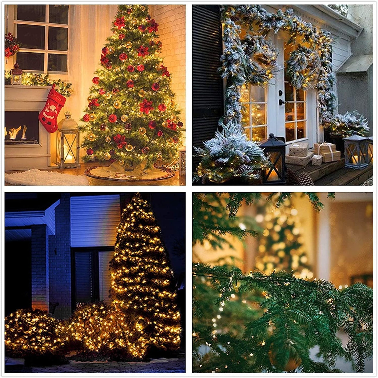 1+1 GRATIS:Instalatie De Craciun, Tip Rola, Cu 500 LED-uri Mari, Interior sau Exterior, Rezistenta La Vreme Rea, 50 m, Alb Cald