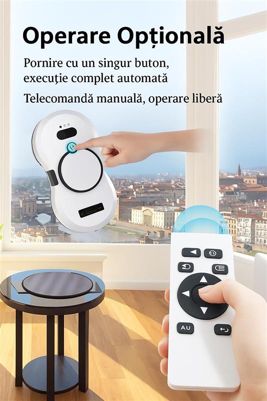 Robot De Curatare Geamuri Cu Pulverizare Automata Si Putere De Aspiratie Extra