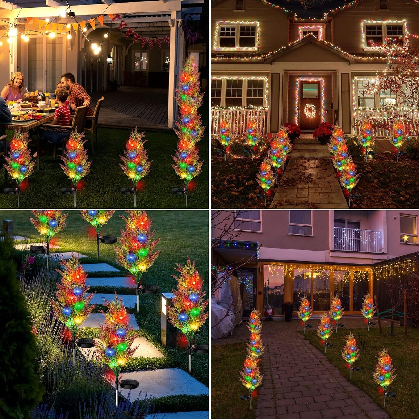 1+1 GRATIS:Bradut cu Lumini RGB, Incarcare Solara, Panou Solar Inclus, Lumini Multicolore, 74 cm Inaltime