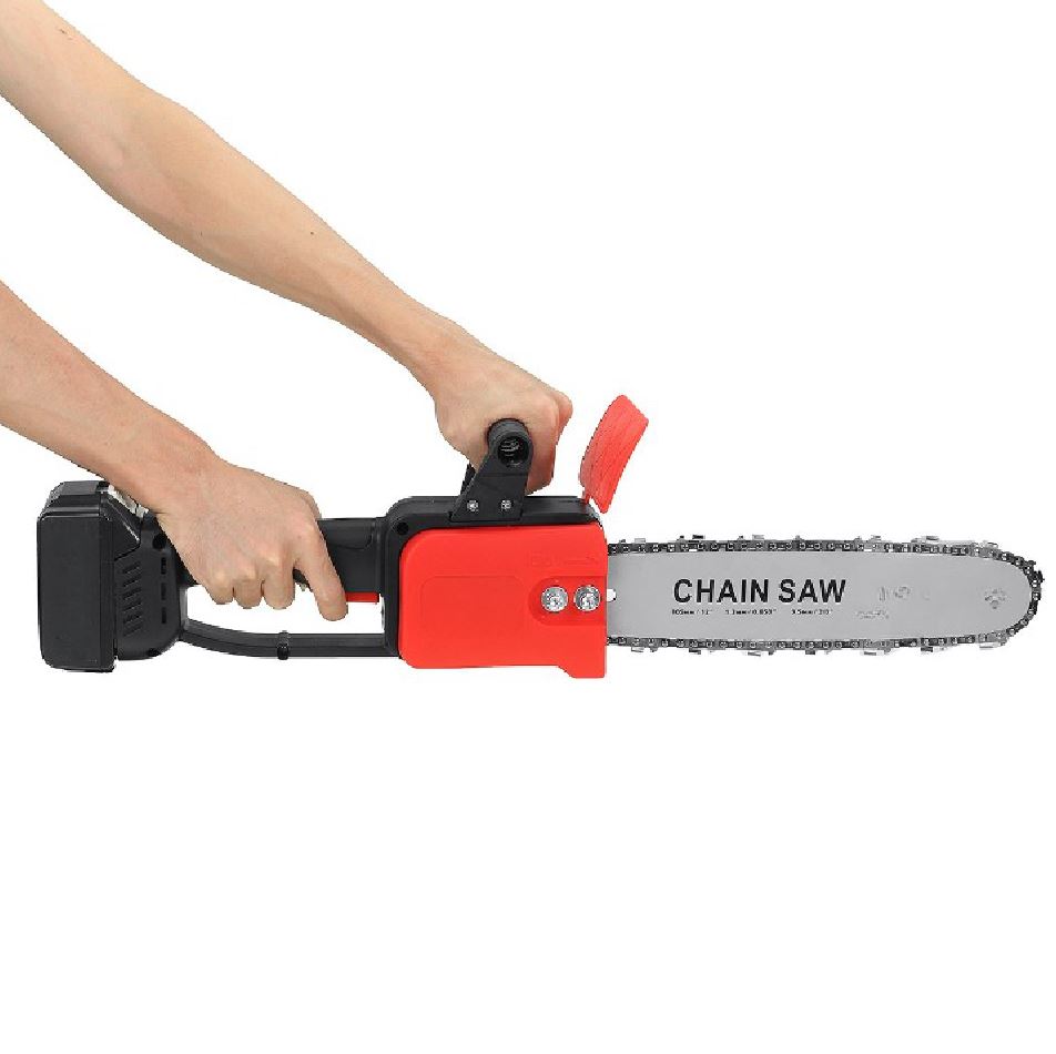 Drujba Cu Sistem de Ungere, cu 2 x Lama 25 cm, 2 x Lant, 1 Acumulator 48V, Geanta de Transport CADOU