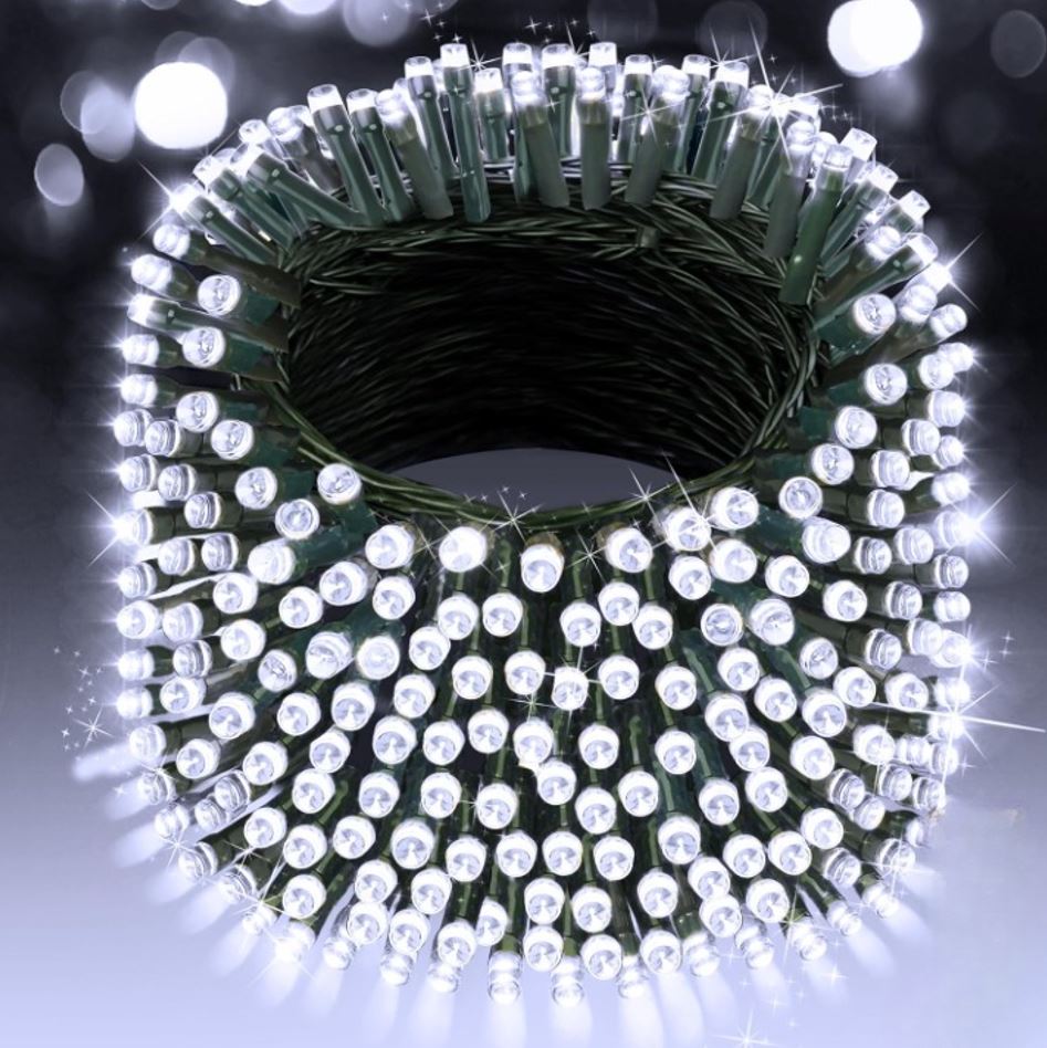 Instalatie De Craciun, Tip Sirag, Pentru Interior sau Exterior, 8 Jocuri de Lumini, Alb Rece, 1000 LED, 80 m