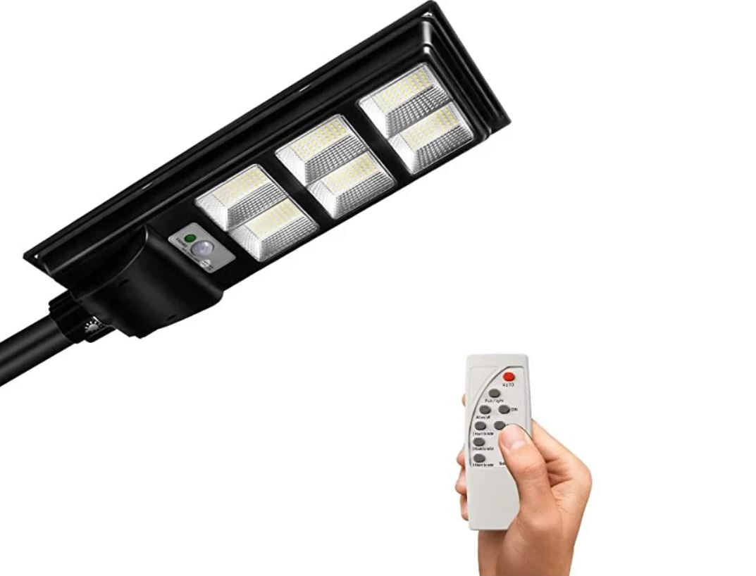Stalp Stradal cu Incarcare Solara, Panou Solar Integrat, 65x25 cm, Putere Mare 300W + Stalp De Sustinere Cadou