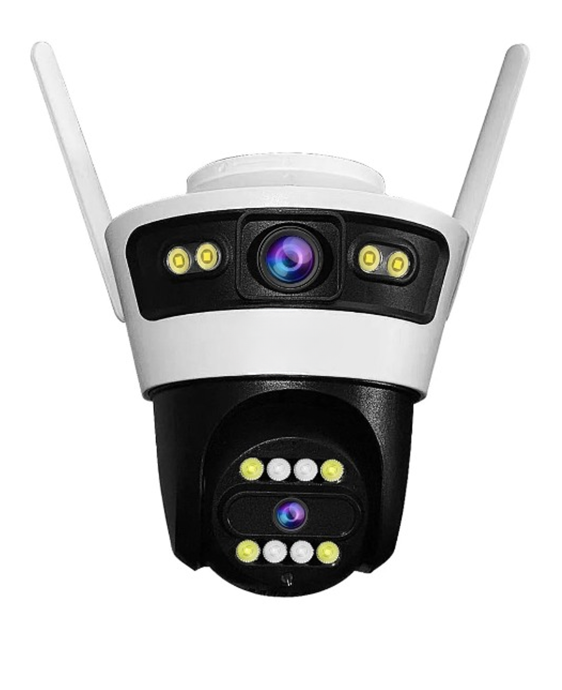 Camera Smart Jortan, Conexiune Wifi, 2 Lentile, Vizualizare Live In Aplicatie, Interior/Exterior, IP66 Protectie + CARD 32GB CADOU