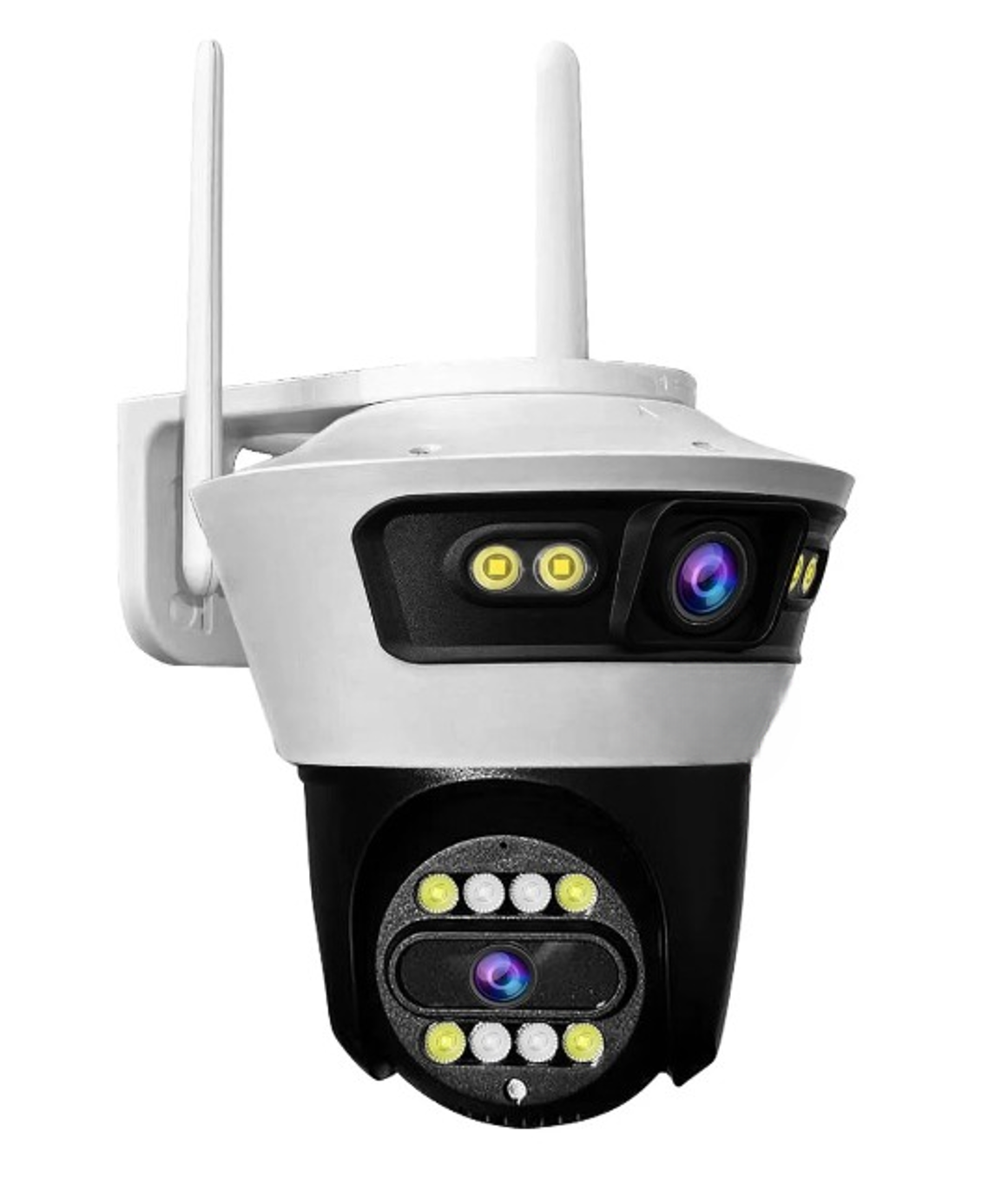 Camera Smart Jortan, Conexiune Wifi, 2 Lentile, Vizualizare Live In Aplicatie, Interior/Exterior, IP66 Protectie + CARD 32GB CADOU