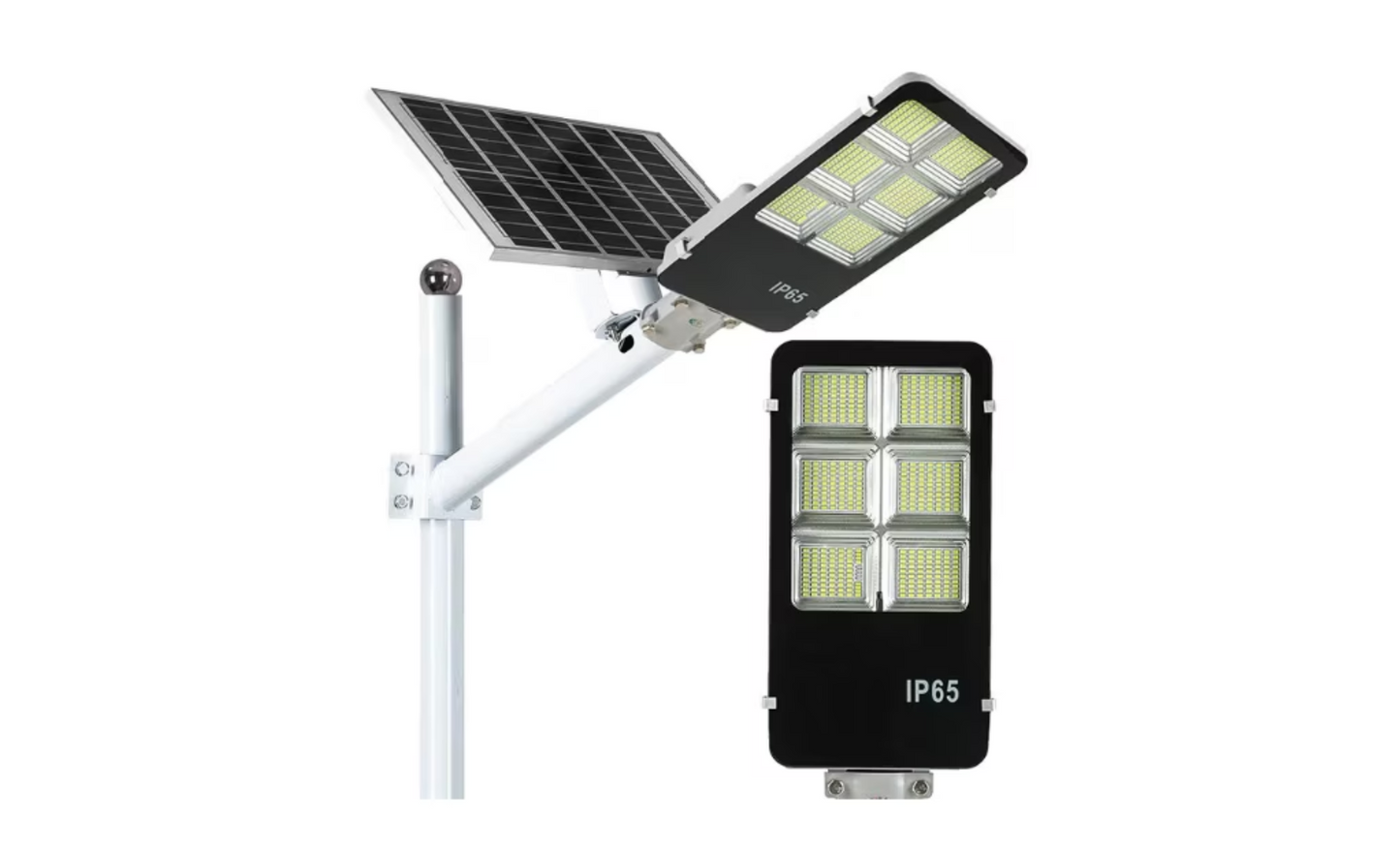 Lampa Solara Cu Stalp Metalic, Iluminare Puternica, 300W, Control Din Telecomanda, Rezistent La Intemperii