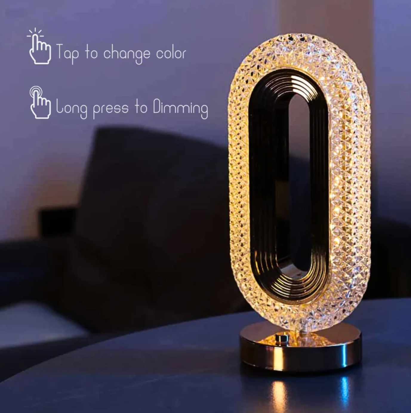 Lampa Luxury, Cristale LED, 3 Moduri De Iluminare, Intensitate Reglabila, Incarcare USB