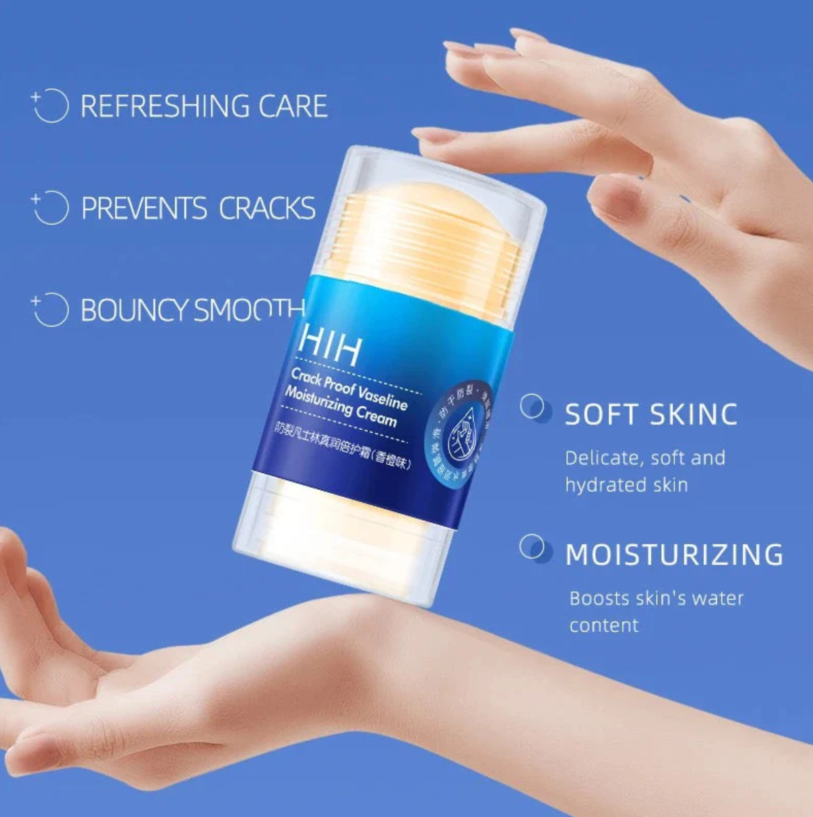 Set 1+1 Crema Ultra Hidratanta HIH, Pentru Piele Uscata si Crapata, Ingrediente Naturale, 35 g, Stick/RollOn