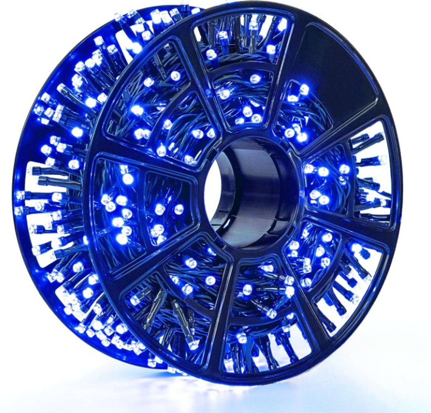 Instalatie De Craciun, Tip Rola, Cu 500 LED-uri Mari, Interior sau Exterior, Rezistenta La Vreme Rea, 50 m, Albastru Regal