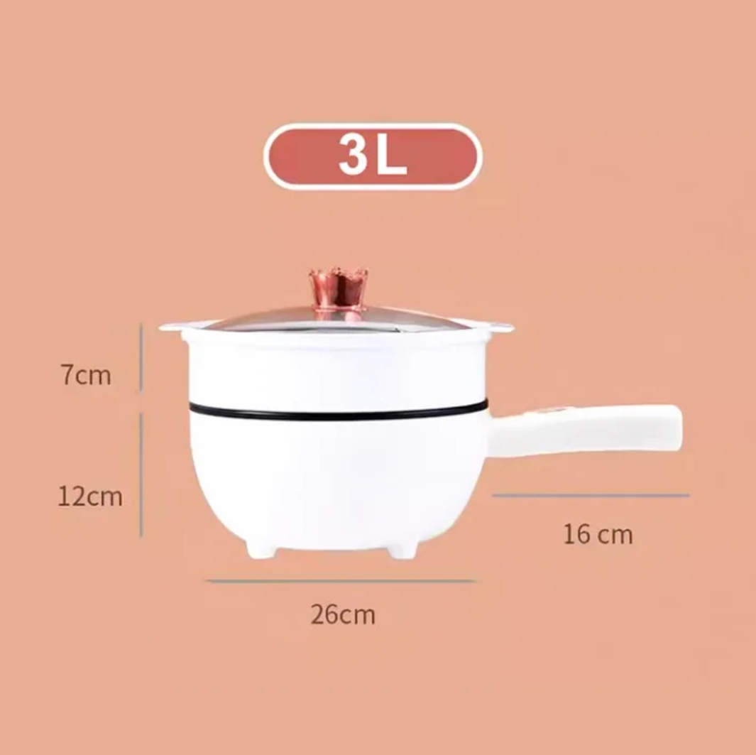 Tigaie Electrica Multifunctionala, 26 Cm, Pentru Gatit Fara Aragaz, Cu Panou De Control Inteligent + Capac