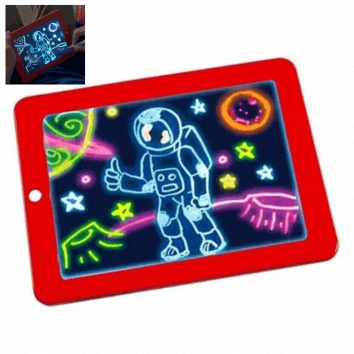 Tableta Luminoasa, Pentru Desenat, Cu Sabloane si Carioci Incluse, 1 + 1 GRATIS