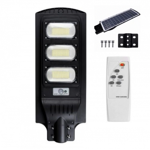Lampa Solara Stradala, Cu Suport Metalic, Iluminare Puternica, Control Din Telecomanda