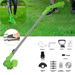 Motocoasa Portabila Cu 2x Acumulatori de 12V, Putere 800W, Cu Brat Extensibil, Pentru Gazon, 8 Lame Diferite
