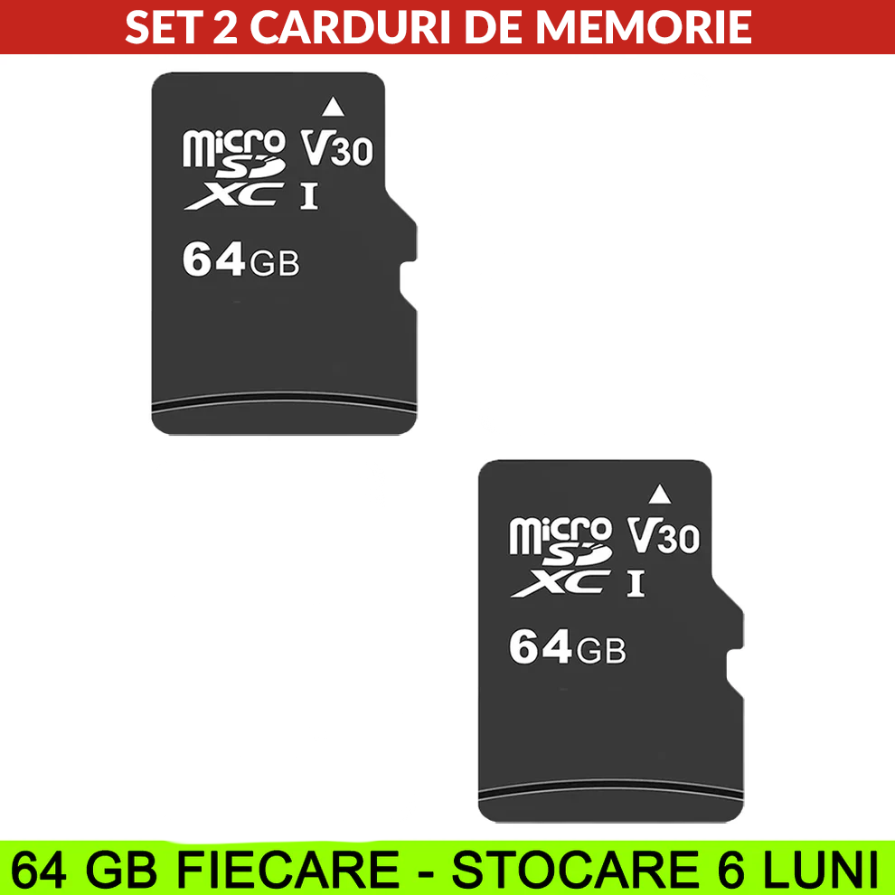 Set 2 carduri de 64 GB pentru camere de supraveghere