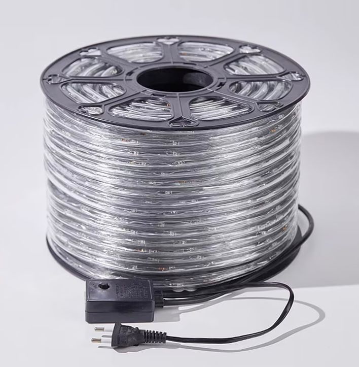 Instalatie de Craciun Tip Furtun Luminos, Lungime 20 Metri, 8 Moduri de Iluminare, Sectionabila, 220V, Controler Inclus, Lumina Multicolor