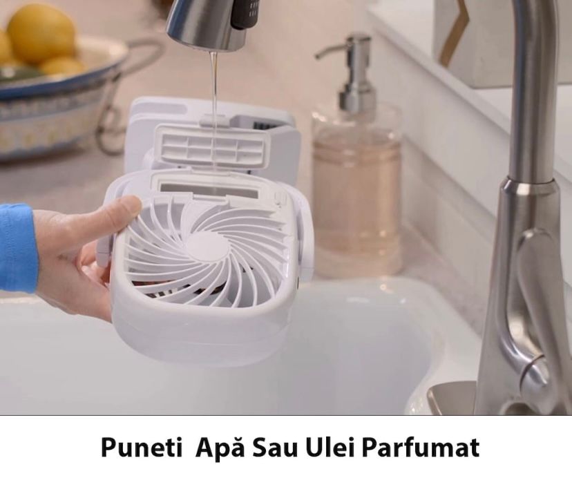 PACHET PROMO: Ventilator Portabil Arctic Cool 360° Cu Apa + Sistem Racire Terasa Cu Vapori de Apa 20m + Parasolar Auto Tip Acordeon