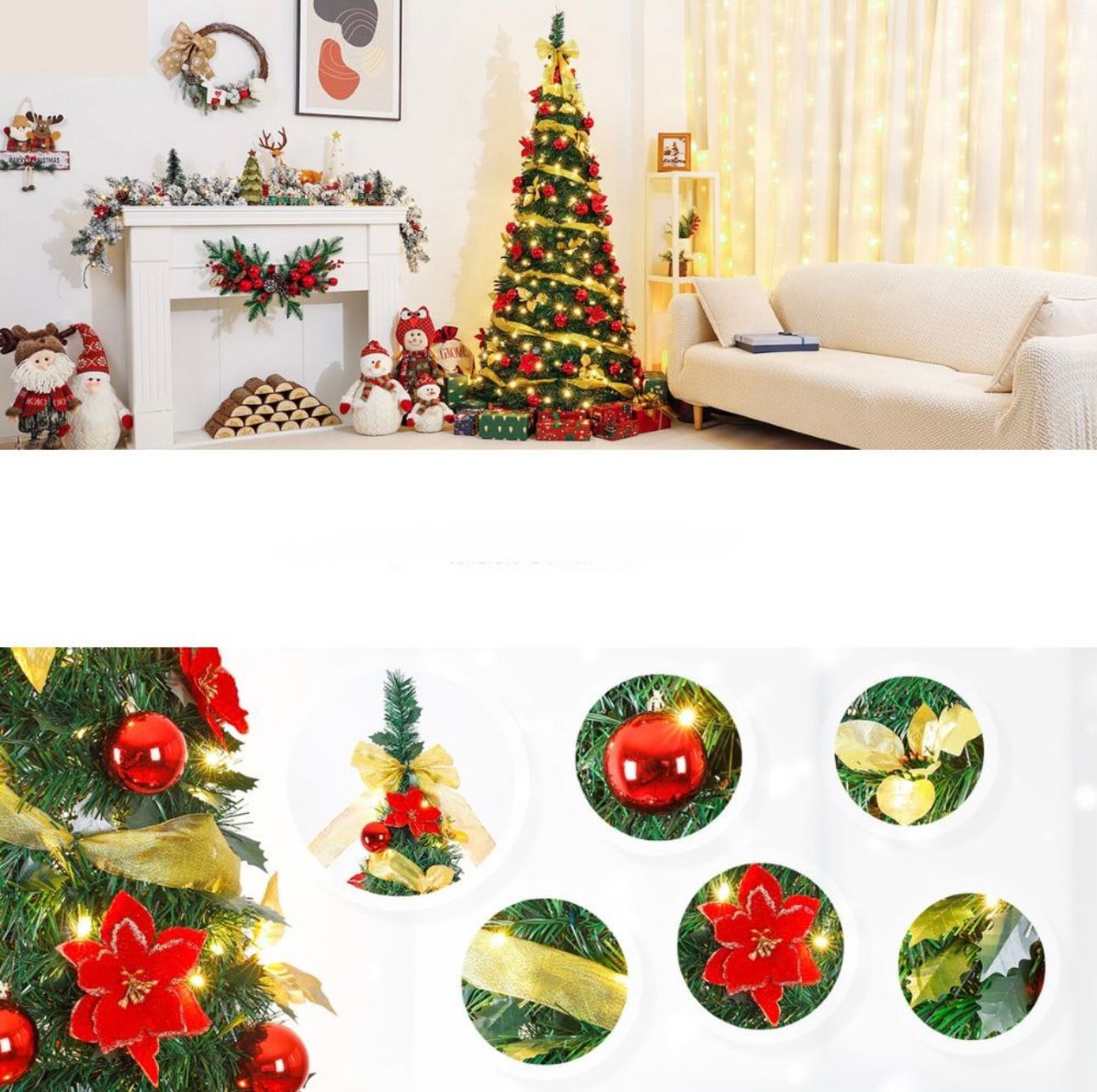 Brad Artificial De Craciun, Cu 45 De Accesorii Pentru Impodobit, 1.8 m Inaltime + Instalatie 10 m CADOU