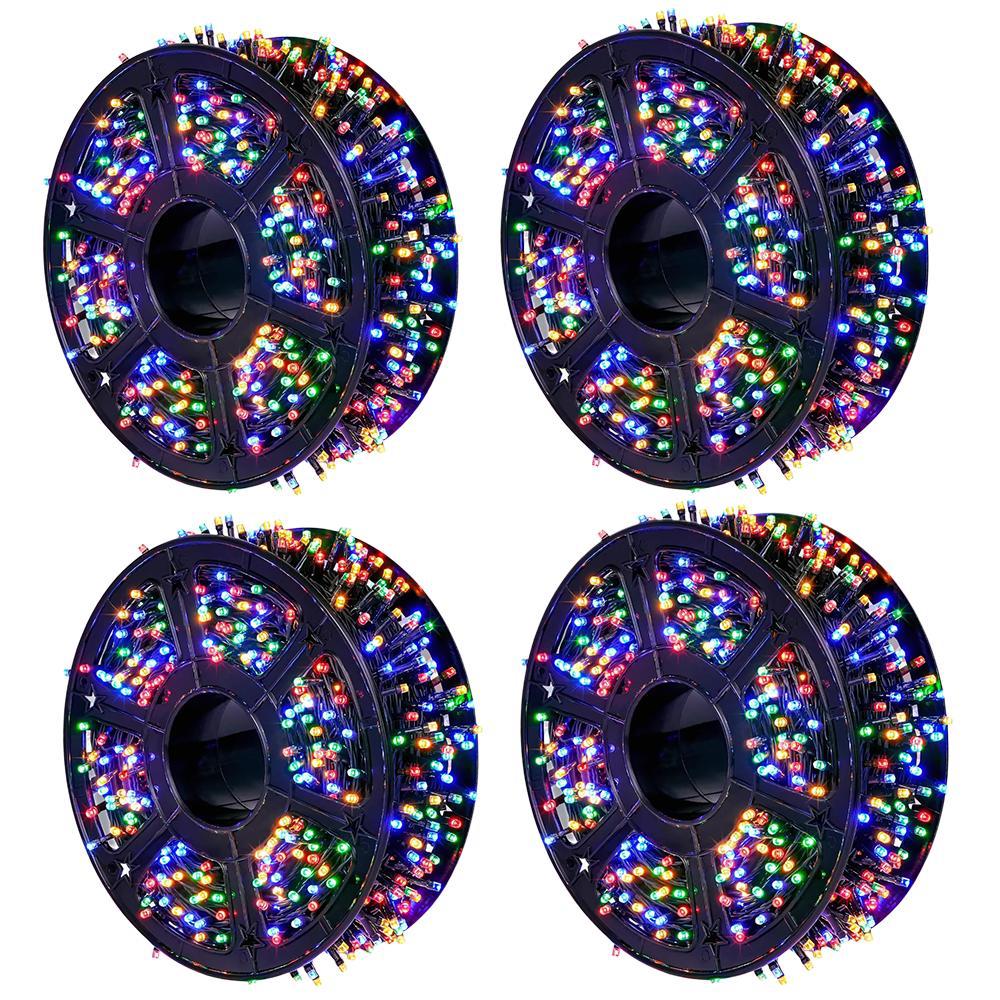 2+2 GRATIS: Instalatie De Craciun, Tip Rola, Cu 1000 LED-uri Mari, Interior sau Exterior, Rezistenta La Vreme Rea, 100 m, Multicolor