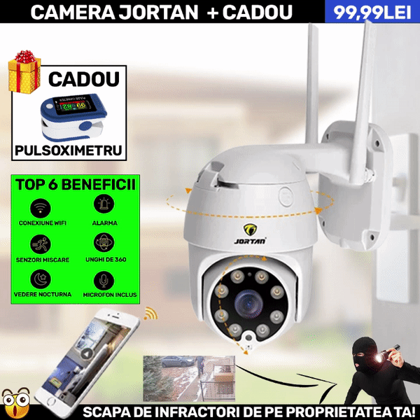 Camera Smart Color Jortan Wifi, IP Vizualizare Live Prin Aplicatie, Senzor de Miscare