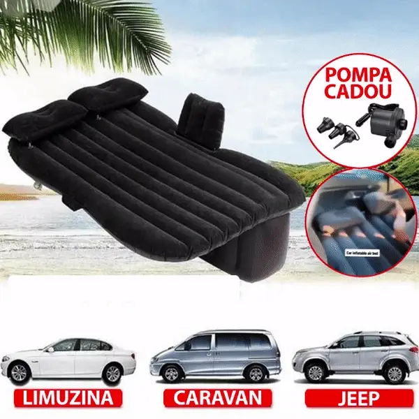 🔥LICHIDARE DE STOC🔥 Saltea Gonflabila Pentru Masina, Usor De Umflat, 2 Perne Incluse + CADOU Pompa De Umflat