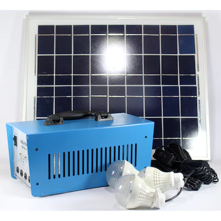 Sistem Fotovoltaic Profesional, 3 Becuri Puternice, Alimentare Aparate Casnice, Panou Solar 20W Inclus