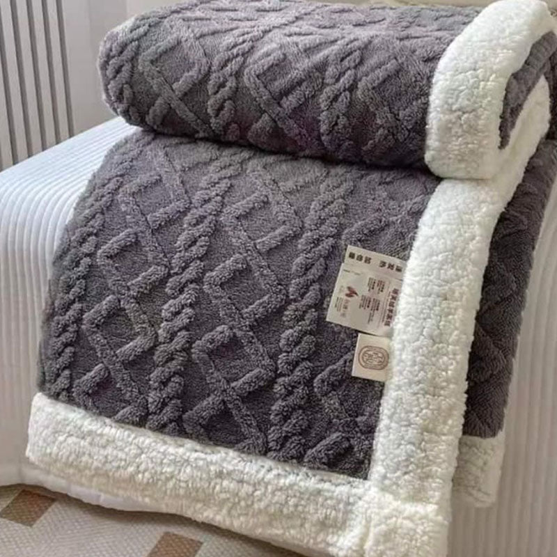 Patura Cocolino Groasa Dubla, Super Soft, Tip Tricotaj, cu Blanita, 200x230 cm