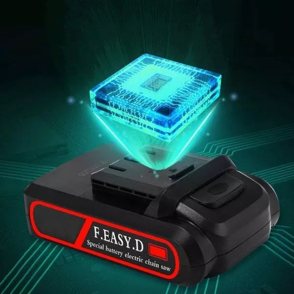 PACHET PROMO: Mini Fierastrau Electric Cu 2x Acumulatori + 2x Lant + 1x Lama,4 Inch