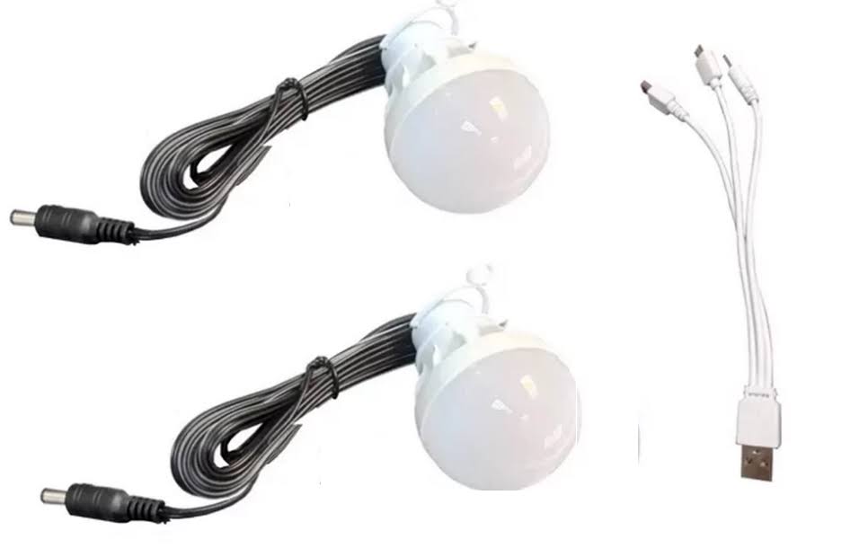 Kit Solar Pentru Camping, 2 x Becuri, Lanterna LED, Functie De Power Bank, Putere 30W, Autonomie 10-20 Ore